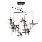 Hubbardton Forge 2025 Oil Rubbed Bronze Cast Glass (YC) Standard Tura 10-Light Frosted Glass Mobile Pendant