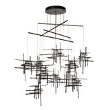Hubbardton Forge 2025 Oil Rubbed Bronze Cast Glass (YC) Standard Tura 10-Light Frosted Glass Mobile Pendant