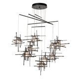Hubbardton Forge 2025 Oil Rubbed Bronze Cast Glass (YC) Standard Tura 10-Light Frosted Glass Mobile Pendant