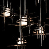 Hubbardton Forge 2025 Oil Rubbed Bronze Cast Glass (YC) Standard Tura 10-Light Frosted Glass Mobile Pendant
