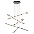 Hubbardton Forge 2025 Dark Smoke Sterling Frosted Gradient Glass (WC) Standard Flight 10-Light Small Pendant