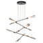 Hubbardton Forge 2025 Dark Smoke Sterling Frosted Gradient Glass (WC) Standard Flight 10-Light Small Pendant