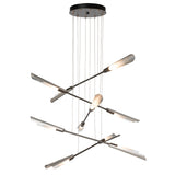 Hubbardton Forge 2025 Dark Smoke Sterling Frosted Gradient Glass (WC) Standard Flight 10-Light Small Pendant