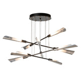 Hubbardton Forge 2025 Dark Smoke Sterling Frosted Gradient Glass (WC) Standard Flight 10-Light Small Pendant