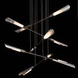 Hubbardton Forge 2025 Dark Smoke Sterling Frosted Gradient Glass (WC) Standard Flight 10-Light Small Pendant