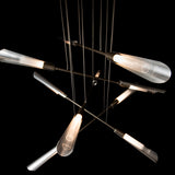 Hubbardton Forge 2025 Dark Smoke Sterling Frosted Gradient Glass (WC) Standard Flight 10-Light Small Pendant