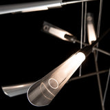 Hubbardton Forge 2025 Dark Smoke Sterling Frosted Gradient Glass (WC) Standard Flight 10-Light Small Pendant