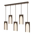 Hubbardton Forge 2024 Bronze Seeded Clear Glass (II) Multi Cypress 5-Light Pendant