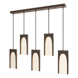 Hubbardton Forge 2024 Bronze Seeded Clear Glass (II) Multi Cypress 5-Light Pendant