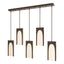 Hubbardton Forge 2024 Bronze Seeded Clear Glass (II) Multi Cypress 5-Light Pendant