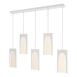 Hubbardton Forge 2024 White Seeded Clear Glass (II) Multi Cypress 5-Light Pendant