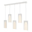 Hubbardton Forge 2024 White Seeded Clear Glass (II) Multi Cypress 5-Light Pendant