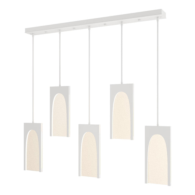 Hubbardton Forge 2024 White Seeded Clear Glass (II) Multi Cypress 5-Light Pendant