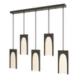 Hubbardton Forge 2024 Dark Smoke Seeded Clear Glass (II) Multi Cypress 5-Light Pendant