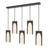 Hubbardton Forge 2024 Dark Smoke Seeded Clear Glass (II) Multi Cypress 5-Light Pendant