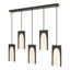 Hubbardton Forge 2024 Dark Smoke Seeded Clear Glass (II) Multi Cypress 5-Light Pendant