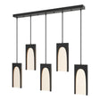 Hubbardton Forge 2024 Black Seeded Clear Glass (II) Multi Cypress 5-Light Pendant
