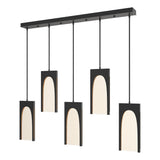 Hubbardton Forge 2024 Black Seeded Clear Glass (II) Multi Cypress 5-Light Pendant