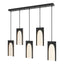 Hubbardton Forge 2024 Black Seeded Clear Glass (II) Multi Cypress 5-Light Pendant