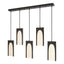 Hubbardton Forge 2024 Oil Rubbed Bronze Seeded Clear Glass (II) Multi Cypress 5-Light Pendant