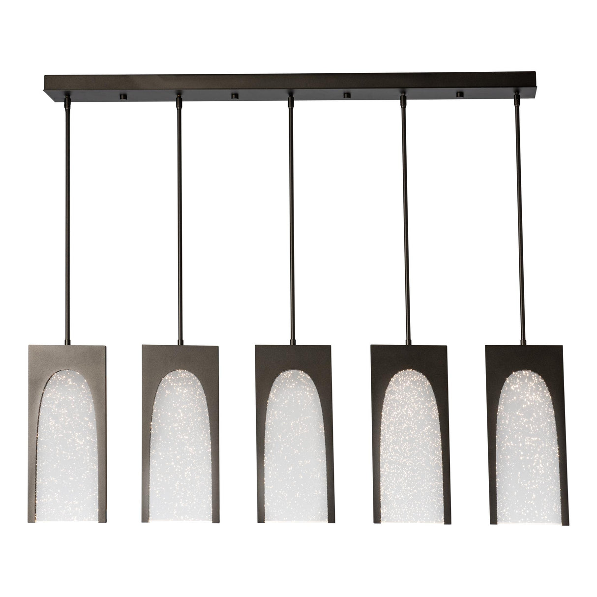 Hubbardton Forge 2024 Oil Rubbed Bronze Seeded Clear Glass (II) Multi Cypress 5-Light Pendant