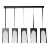 Hubbardton Forge 2024 Oil Rubbed Bronze Seeded Clear Glass (II) Multi Cypress 5-Light Pendant