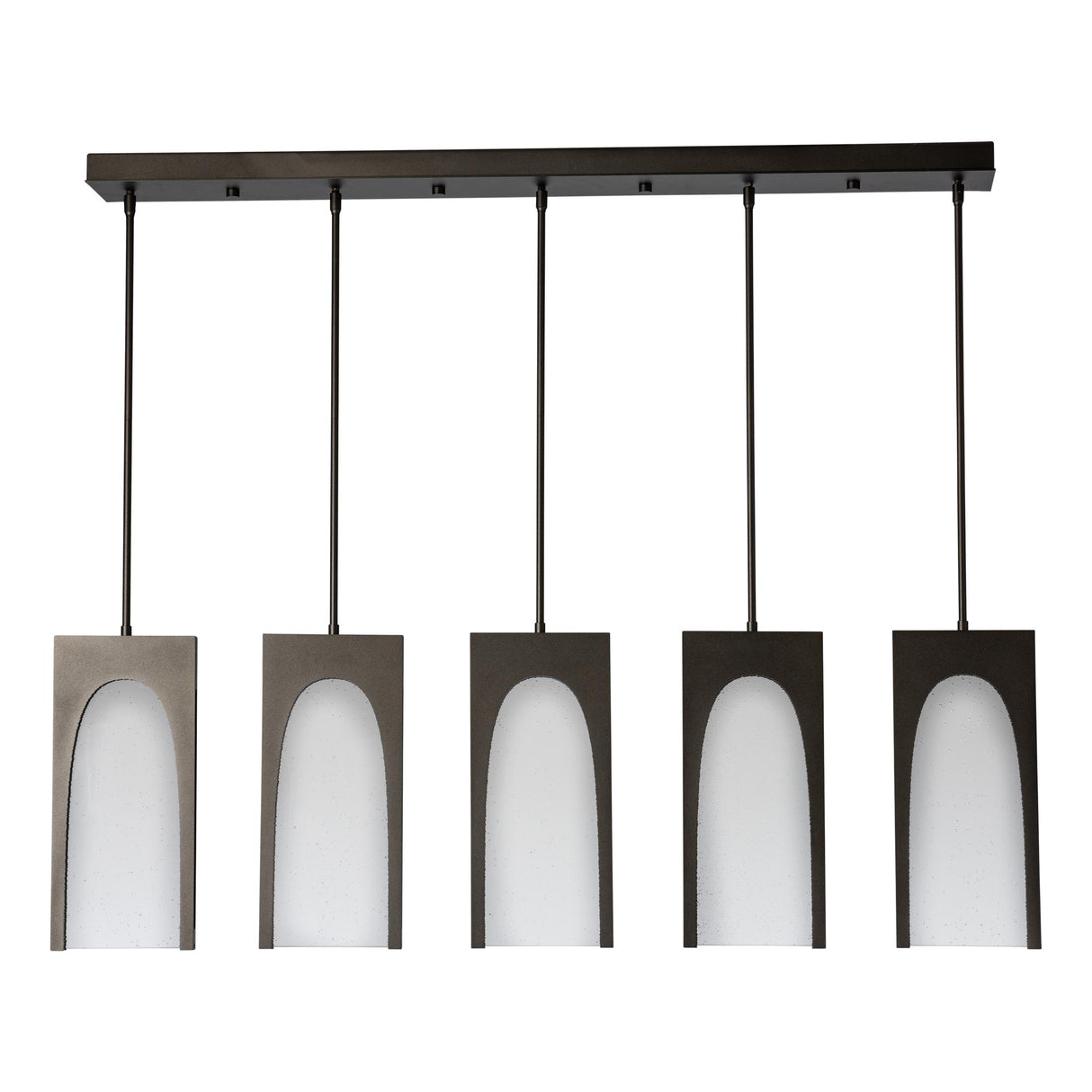 Hubbardton Forge 2024 Oil Rubbed Bronze Seeded Clear Glass (II) Multi Cypress 5-Light Pendant