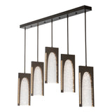 Hubbardton Forge 2024 Oil Rubbed Bronze Seeded Clear Glass (II) Multi Cypress 5-Light Pendant