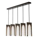 Hubbardton Forge 2024 Oil Rubbed Bronze Seeded Clear Glass (II) Multi Cypress 5-Light Pendant