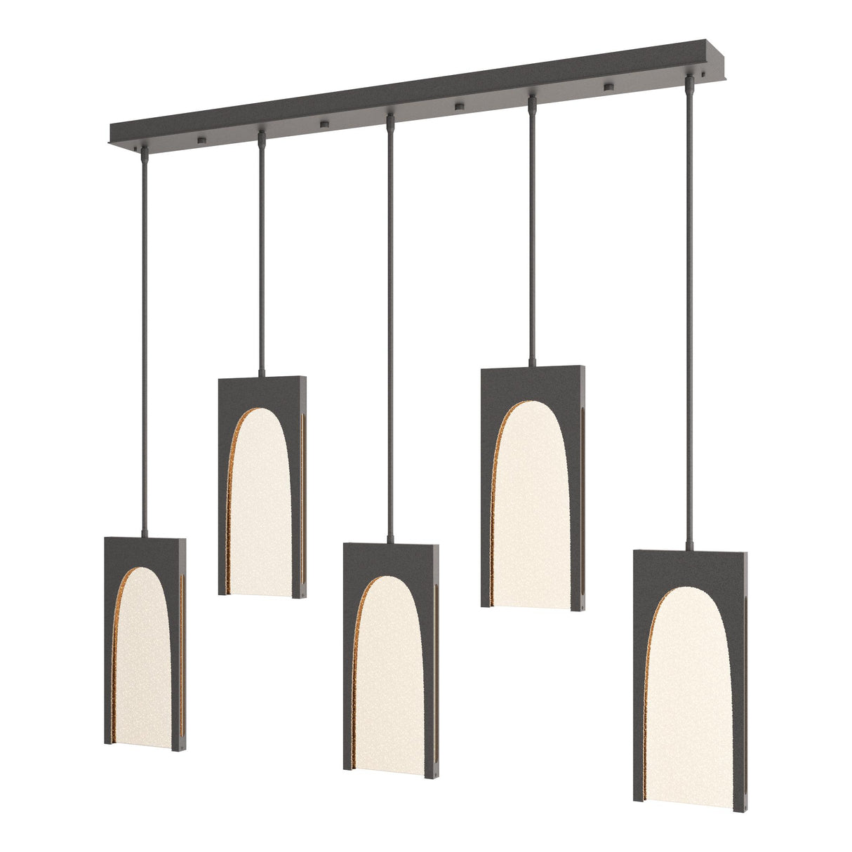 Hubbardton Forge 2024 Natural Iron Seeded Clear Glass (II) Multi Cypress 5-Light Pendant
