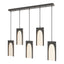 Hubbardton Forge 2024 Natural Iron Seeded Clear Glass (II) Multi Cypress 5-Light Pendant