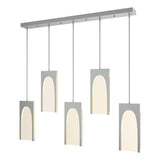 Hubbardton Forge 2024 Vintage Platinum Seeded Clear Glass (II) Multi Cypress 5-Light Pendant