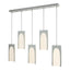 Hubbardton Forge 2024 Vintage Platinum Seeded Clear Glass (II) Multi Cypress 5-Light Pendant