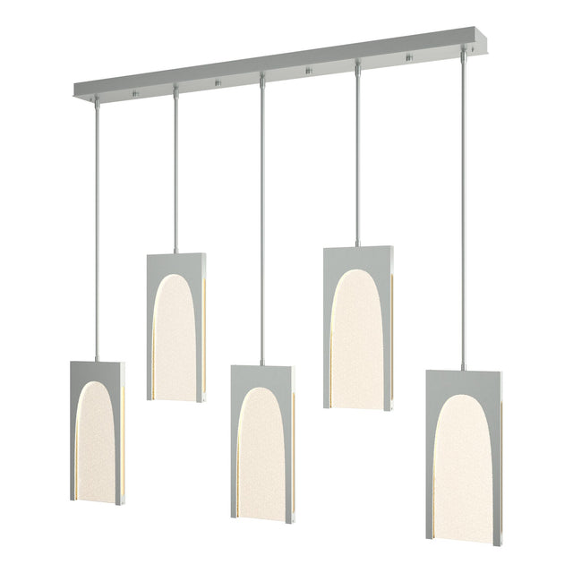Hubbardton Forge 2024 Vintage Platinum Seeded Clear Glass (II) Multi Cypress 5-Light Pendant