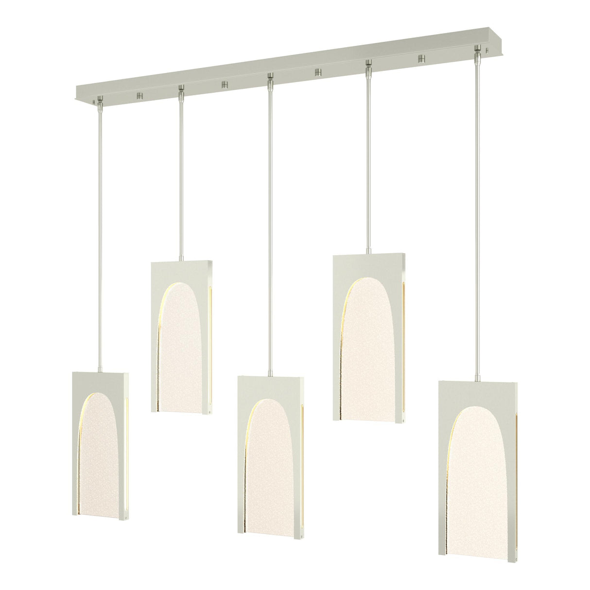 Hubbardton Forge 2024 Sterling Seeded Clear Glass (II) Multi Cypress 5-Light Pendant