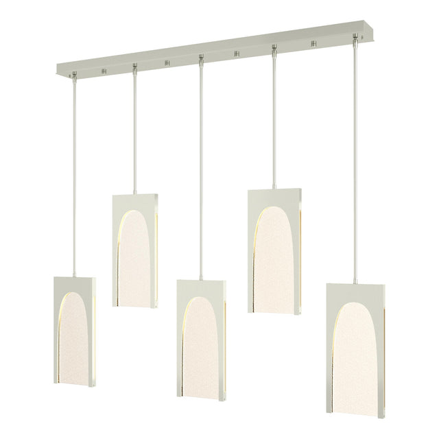 Hubbardton Forge 2024 Sterling Seeded Clear Glass (II) Multi Cypress 5-Light Pendant