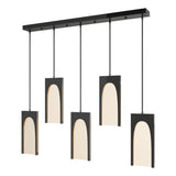 Hubbardton Forge 2024 Ink Seeded Clear Glass (II) Multi Cypress 5-Light Pendant
