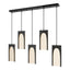Hubbardton Forge 2024 Ink Seeded Clear Glass (II) Multi Cypress 5-Light Pendant
