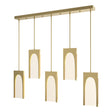 Hubbardton Forge 2024 Modern Brass Seeded Clear Glass (II) Multi Cypress 5-Light Pendant