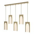 Hubbardton Forge 2024 Soft Gold Seeded Clear Glass (II) Multi Cypress 5-Light Pendant