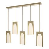 Hubbardton Forge 2024 Soft Gold Seeded Clear Glass (II) Multi Cypress 5-Light Pendant
