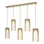Hubbardton Forge 2024 Soft Gold Seeded Clear Glass (II) Multi Cypress 5-Light Pendant