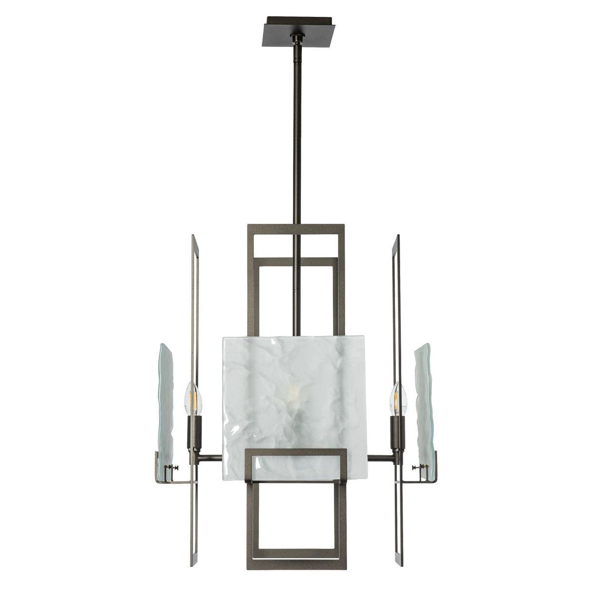Hubbardton Forge 2025 Oil Rubbed Bronze Frosted Glass (FD) Multi Geo 4-Light Pendant