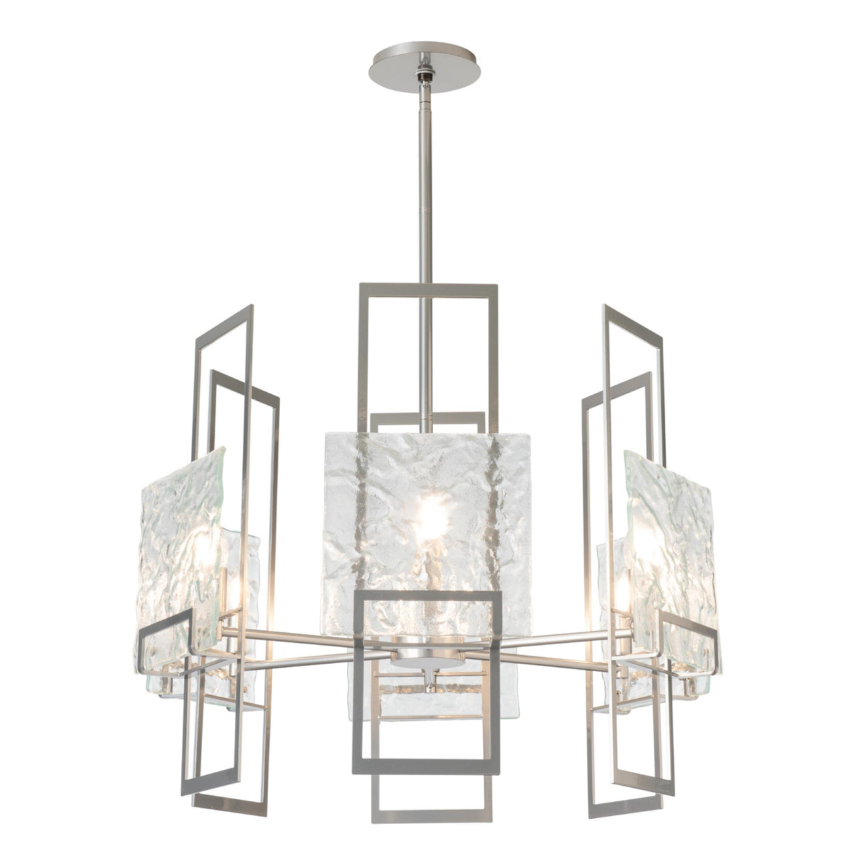 Hubbardton Forge 2025 Sterling Clear Glass (ZM) Multi Geo 6-Light Pendant