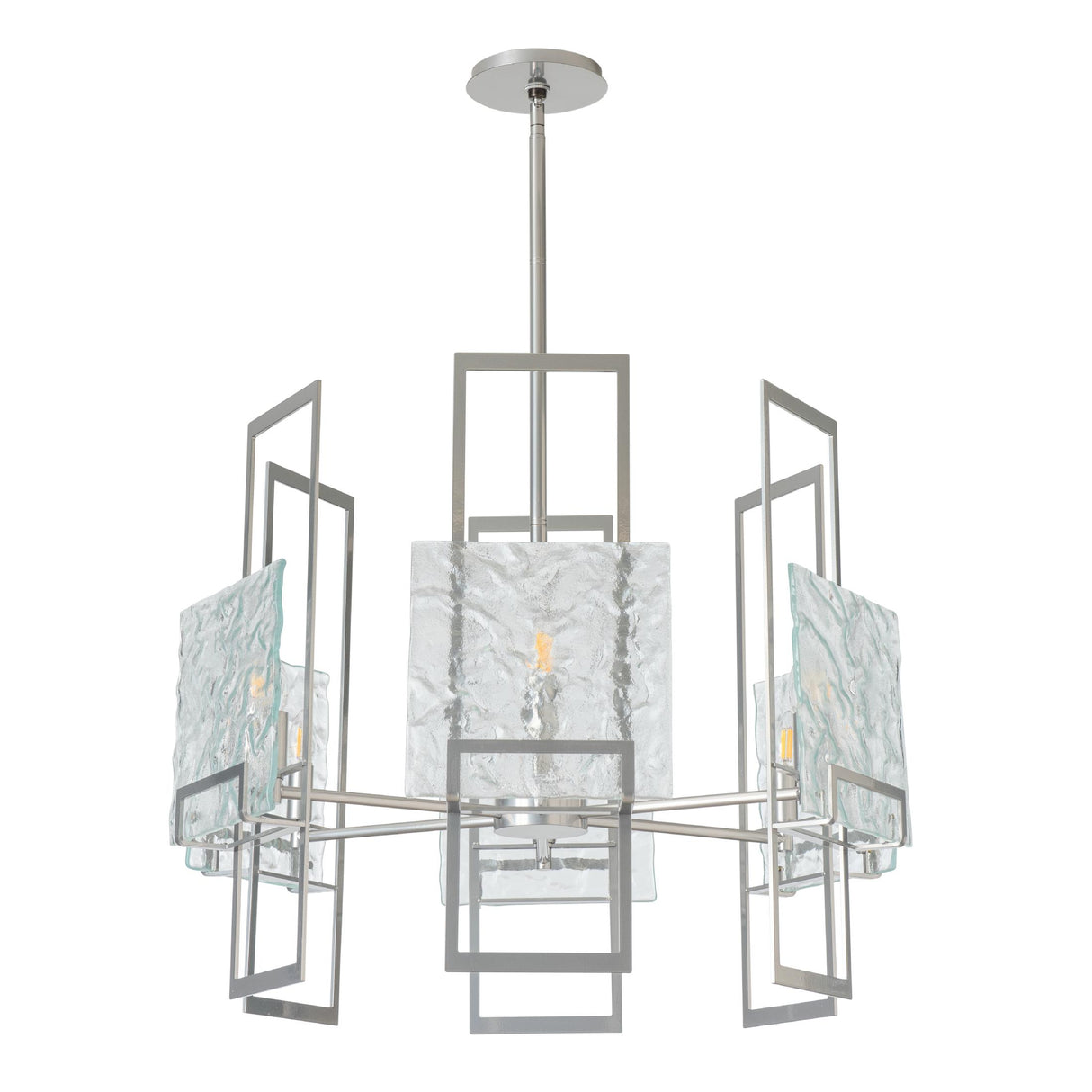 Hubbardton Forge 2025 Sterling Clear Glass (ZM) Multi Geo 6-Light Pendant