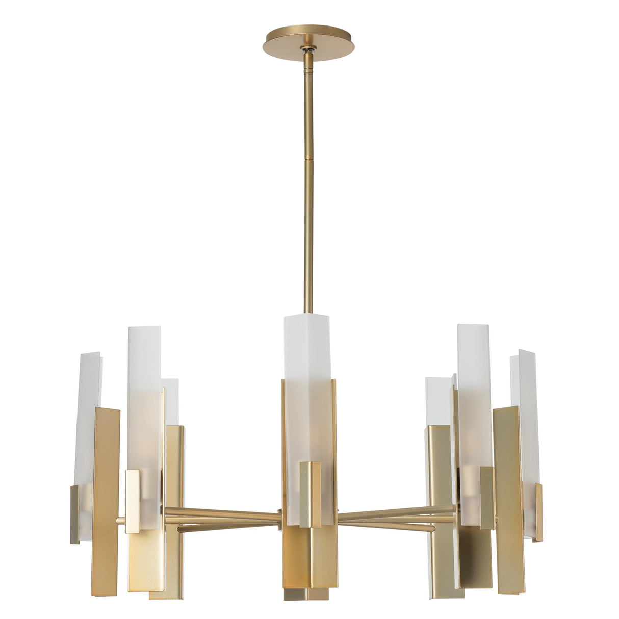 Hubbardton Forge 2025 Modern Brass Frosted Glass (FD) Multi Summit 8-Light Pendant