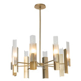 Hubbardton Forge 2025 Modern Brass Frosted Glass (FD) Multi Summit 8-Light Pendant