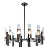 Hubbardton Forge 2025 Dark Smoke Clear Glass (ZM) Multi Summit 12-Light Pendant