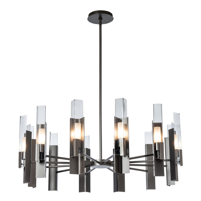 Hubbardton Forge 2025 Dark Smoke Clear Glass (ZM) Multi Summit 12-Light Pendant