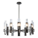 Hubbardton Forge 2025 Dark Smoke Clear Glass (ZM) Multi Summit 12-Light Pendant
